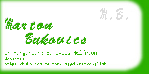 marton bukovics business card